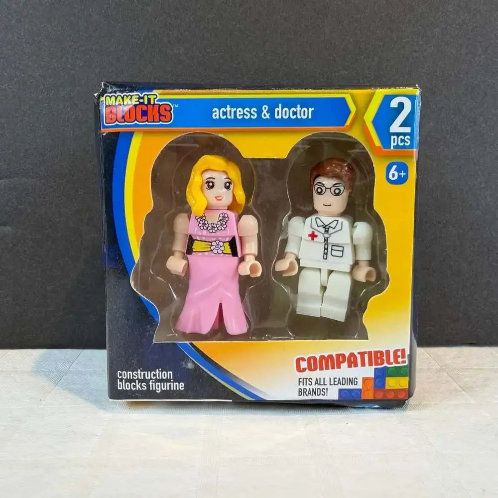 New Make-It Blocks Actress & Doctor 2pcs Miniature Construction Blocks Figurine
